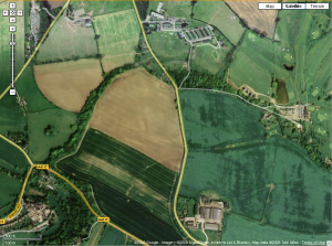 Farmland close to Cleobury Mortimer where biogas plant is likely to be located
